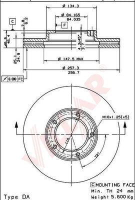 Villar 628.1589 - Спирачен диск vvparts.bg