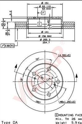 Villar 628.1585 - Спирачен диск vvparts.bg