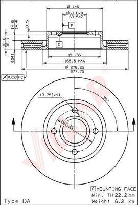 Villar 628.1580 - Спирачен диск vvparts.bg