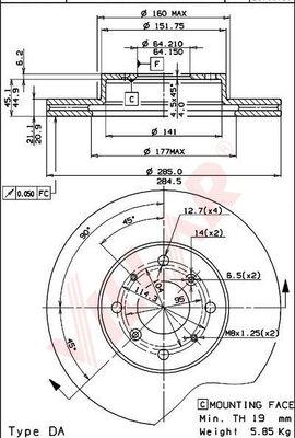 Villar 628.1581 - Спирачен диск vvparts.bg