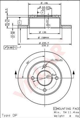 Villar 628.1536 - Спирачен диск vvparts.bg