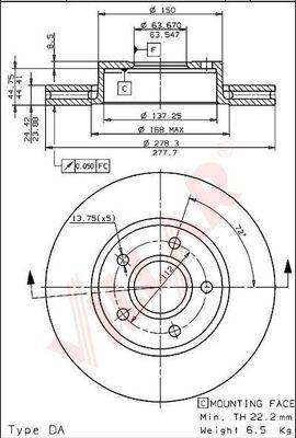 Villar 628.1579 - Спирачен диск vvparts.bg