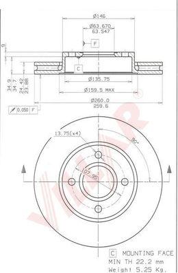 Villar 628.1570 - Спирачен диск vvparts.bg