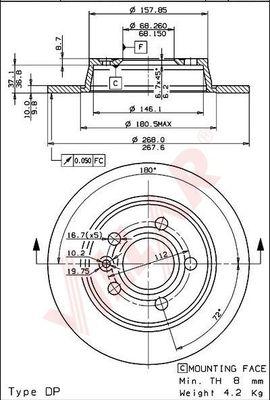 Villar 628.1578 - Спирачен диск vvparts.bg