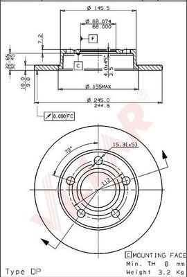 Villar 628.1697 - Спирачен диск vvparts.bg