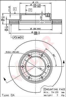 Villar 628.1647 - Спирачен диск vvparts.bg