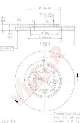 Villar 628.1654 - Спирачен диск vvparts.bg