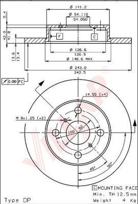 Villar 628.1658 - Спирачен диск vvparts.bg