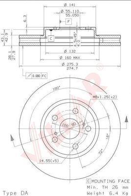 Villar 628.1668 - Спирачен диск vvparts.bg