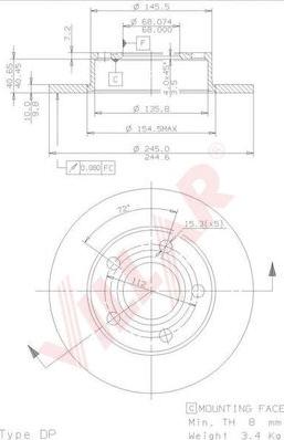 Villar 628.1689 - Спирачен диск vvparts.bg