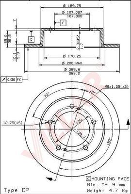 Villar 628.1098 - Спирачен диск vvparts.bg