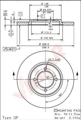 Villar 628.1054 - Спирачен диск vvparts.bg