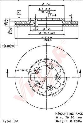 Villar 628.1008 - Спирачен диск vvparts.bg