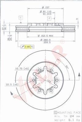 Villar 628.1019 - Спирачен диск vvparts.bg