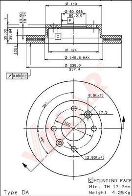 Villar 628.1140 - Спирачен диск vvparts.bg