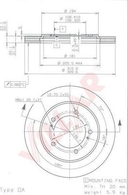 Villar 628.1150 - Спирачен диск vvparts.bg