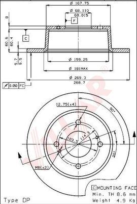 Villar 628.1161 - Спирачен диск vvparts.bg