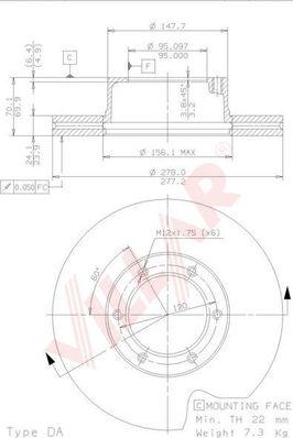 Villar 628.1117 - Спирачен диск vvparts.bg