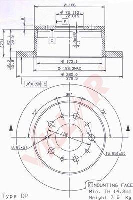 Villar 628.1848 - Спирачен диск vvparts.bg