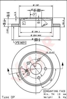 Villar 628.1842 - Спирачен диск vvparts.bg