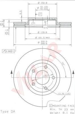 Villar 628.1851 - Спирачен диск vvparts.bg