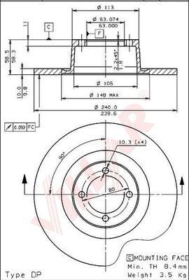 Villar 628.1852 - Спирачен диск vvparts.bg