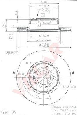 Villar 628.1866 - Спирачен диск vvparts.bg