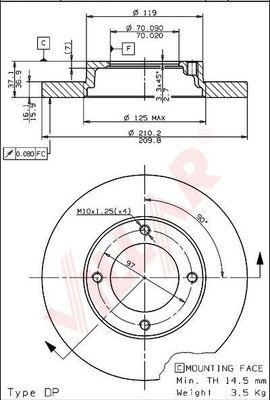 Villar 628.1871 - Спирачен диск vvparts.bg