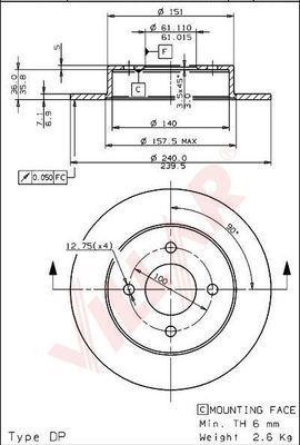 Villar 628.1342 - Спирачен диск vvparts.bg