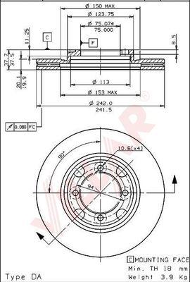 Villar 628.1355 - Спирачен диск vvparts.bg