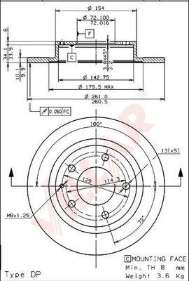 Villar 628.1351 - Спирачен диск vvparts.bg