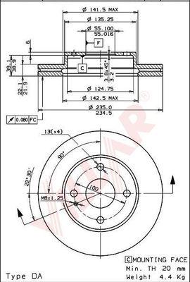 Villar 628.1364 - Спирачен диск vvparts.bg