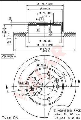 Villar 628.1361 - Спирачен диск vvparts.bg