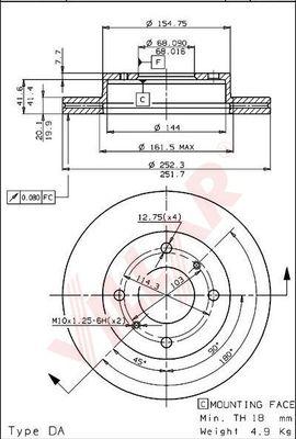 Villar 628.1304 - Спирачен диск vvparts.bg