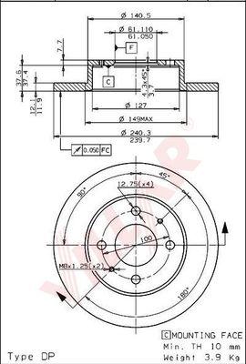 Villar 628.1306 - Спирачен диск vvparts.bg