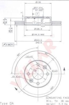 Villar 628.1370 - Спирачен диск vvparts.bg