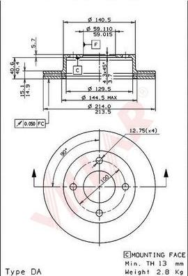 Villar 628.1295 - Спирачен диск vvparts.bg