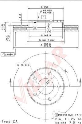 Villar 628.1290 - Спирачен диск vvparts.bg