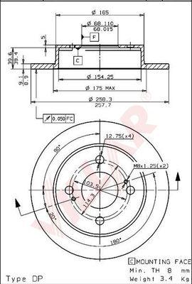 Villar 628.1298 - Спирачен диск vvparts.bg