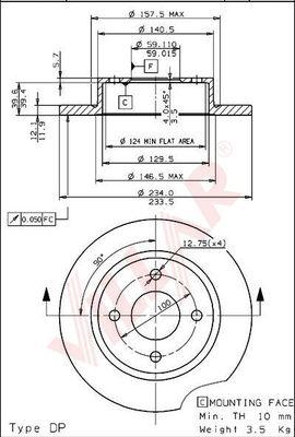 Villar 628.1292 - Спирачен диск vvparts.bg