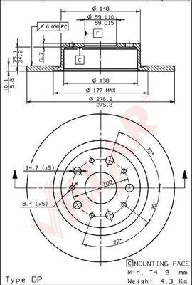 Villar 628.1254 - Спирачен диск vvparts.bg