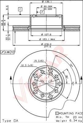 Villar 628.1208 - Спирачен диск vvparts.bg