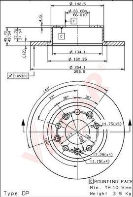 Villar 628.1234 - Спирачен диск vvparts.bg