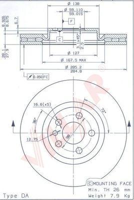 Villar 628.1797 - Спирачен диск vvparts.bg