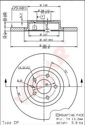 Villar 628.1741 - Спирачен диск vvparts.bg