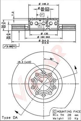 Villar 628.1701 - Спирачен диск vvparts.bg