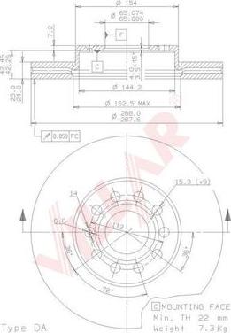 Villar 628.1780 - Спирачен диск vvparts.bg