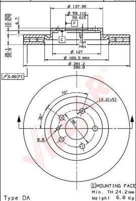 Villar 628.1730 - Спирачен диск vvparts.bg