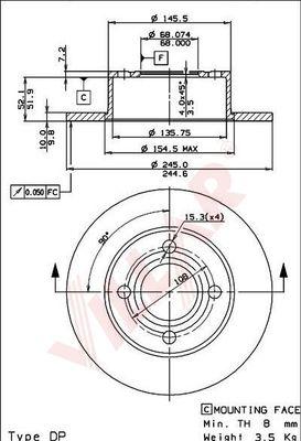 Villar 628.1774 - Спирачен диск vvparts.bg