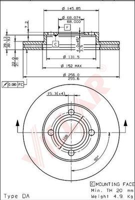 Villar 628.1775 - Спирачен диск vvparts.bg